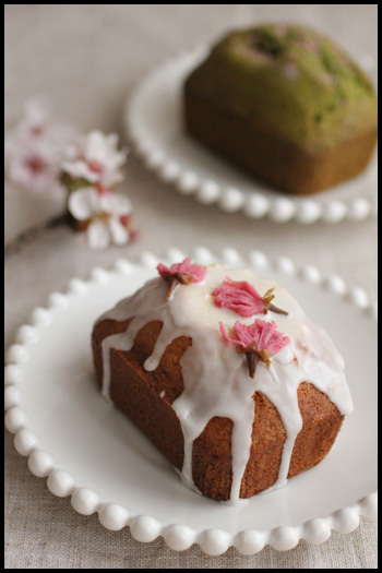 お花見にも ホットケーキミックスで簡単 サクラと抹茶のパウンドケーキとラッピング ビジュアル系フード