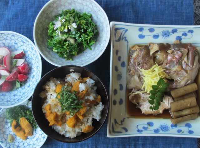 雲丹ご飯＆鯛の兜煮_a0127398_27202.jpg