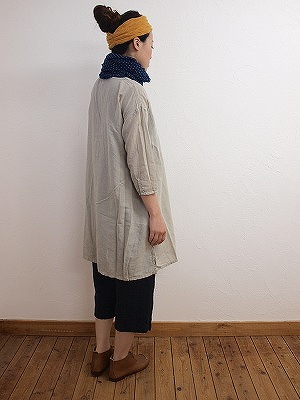 4/6 prit60/1綿麻ローン7分袖ピンタックワンピース_f0325437_12494387.jpg