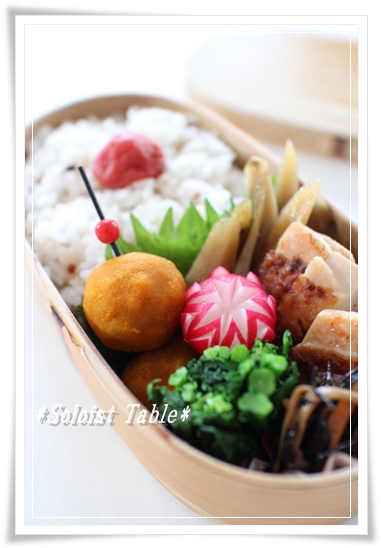お弁当に コロコロかぼちゃ団子 Soloist Table お弁当に コロコロかぼちゃ団子 Soloist Table