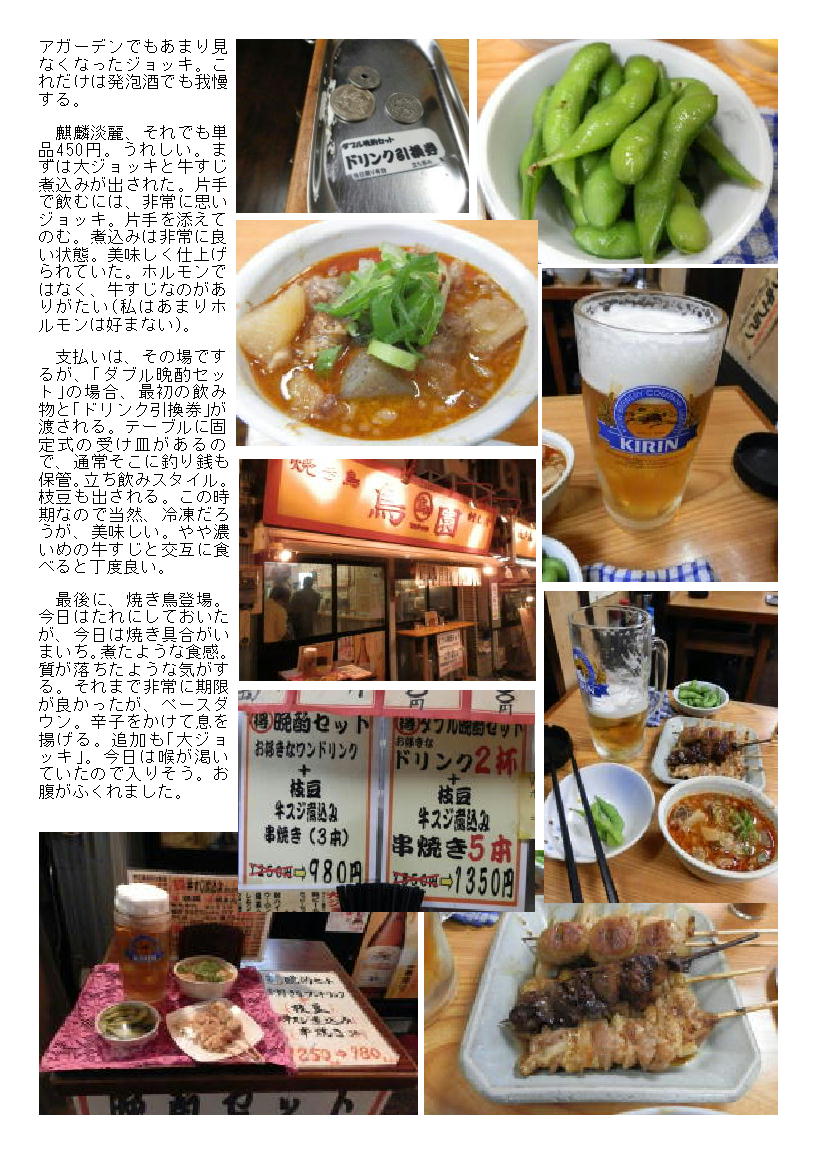 久々の鳥園(立ち飲み)「ダブル晩酌セット」_b0142232_03091072.jpg
