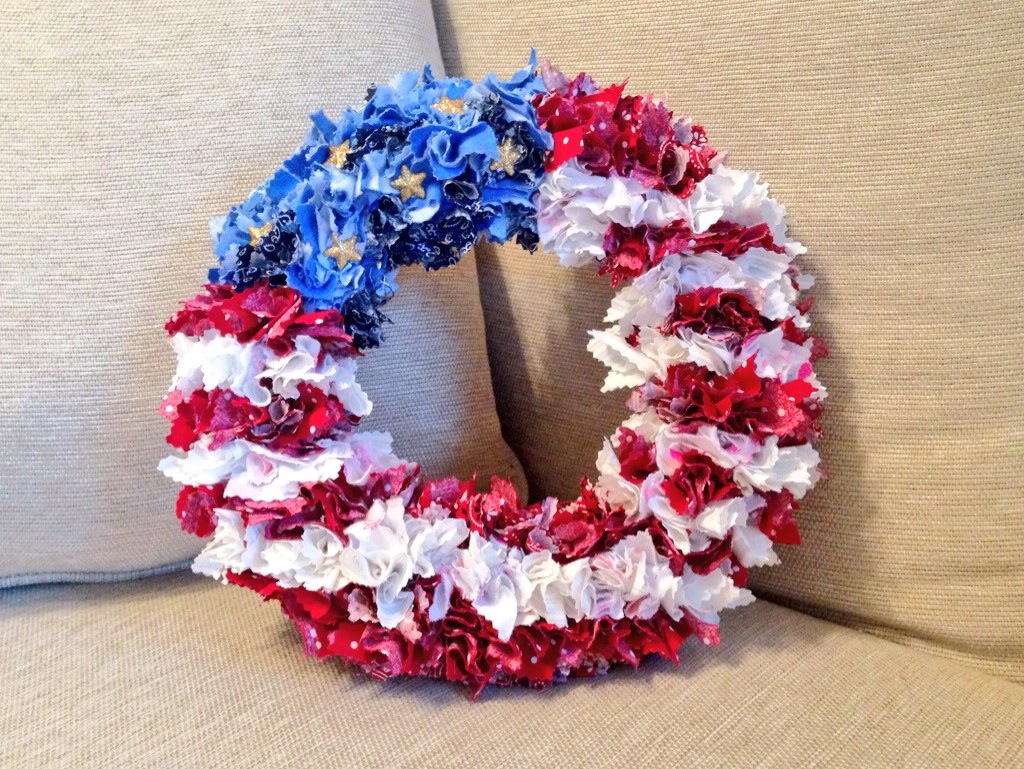 国旗柄のリース さくらさく アメリカlife日記 帰国後 2人目双子育児