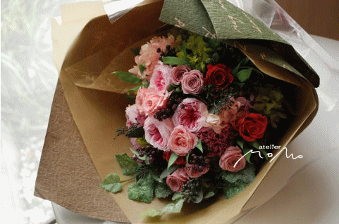 贈呈用花束 ピンクのお花で!_a0136507_18583467.gif