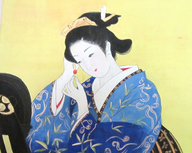 美人画 かんざしを 絵画 俳画 美人画 かんざしを 絵画 俳画