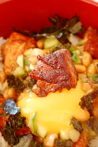 鮭・納豆朝食丼_d0104926_3384373.jpg