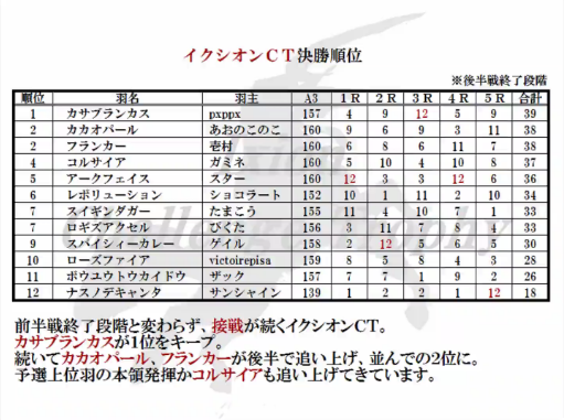 トリプルＣ、そして第2回Chocobo Meetingの5Rまでの感想_f0264772_805639.png