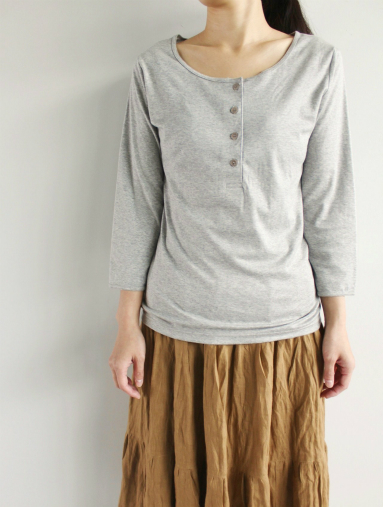 THE WHITE BRIEFS 　3/4 HENRY NECK / heather grey (LADIES ONLY)_b0139281_1593730.jpg