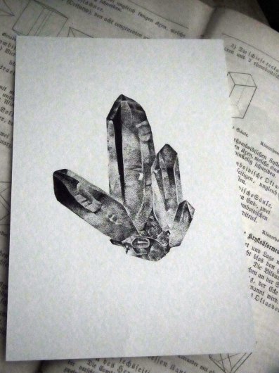 Akiさんの鉱物画 原画4点 時計草の庭通信 Akiさんの鉱物画 原画4点 時計草の庭通信