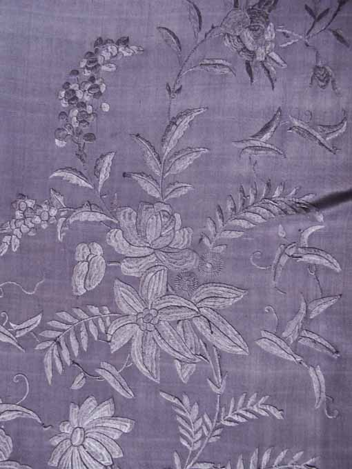 N.0331　リラ色のフランス庭園　絹刺繍ショール/アンティークシルク・刺繍_a0111371_1445484.jpg