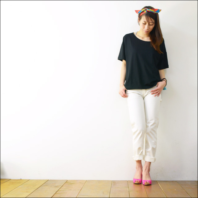 pyjama clothing [ピジャマクロージング] LOOSE SPLIT TOP [905/S14W4] ルーズ トップ Tシャツ LADY\'S_f0051306_1835827.jpg