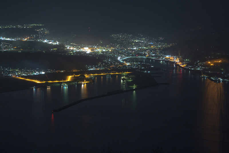月山にて宮古の夜景を望む 盛岡写真館