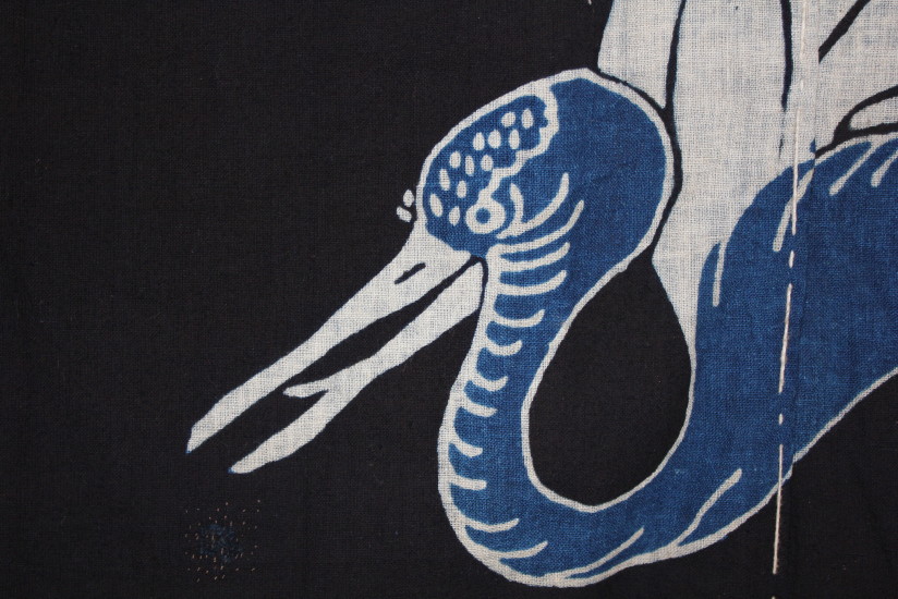 古布　木綿 筒描き　夜着　幟 　Tsutsugaki Yogi　Cotton Japanese antique textile_c0325097_21222056.jpg