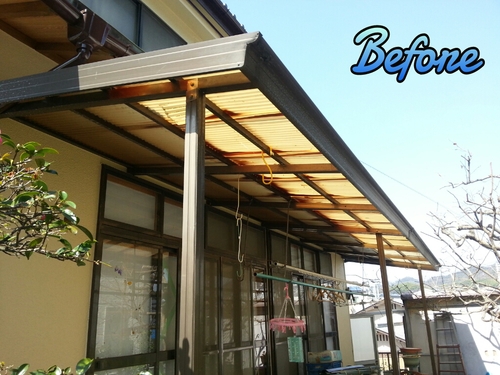 T様邸(佐伯区)外壁塗装および波板張替工事_d0125228_10592070.jpg