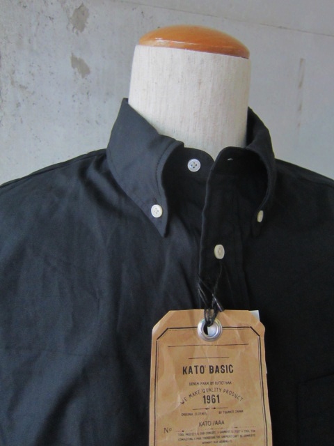 Kato 7分 B/D PinOxford SHIRTS (当店・別注仕様) ・・・ BLACK カラー★ 渋過ぎです(^^♪_d0152280_13105210.jpg