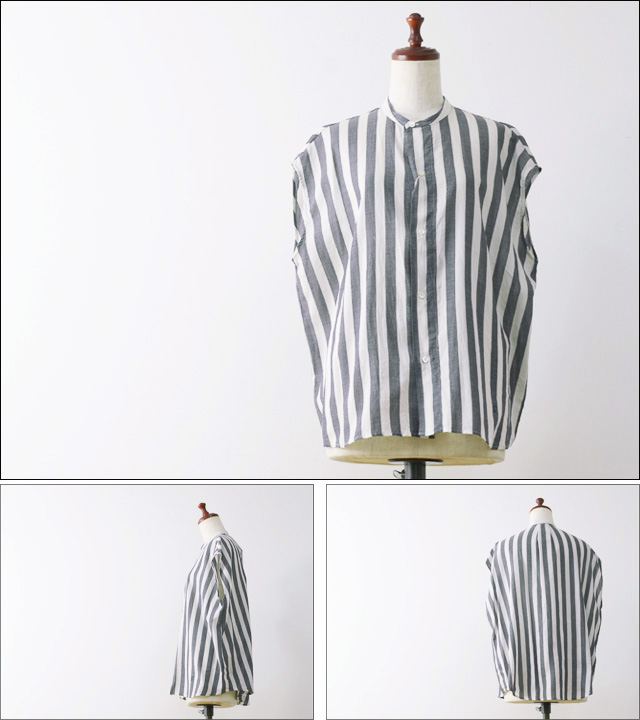 LE GLAZIK [ル グラジック] AMUNDSEN STRIPE NO SLEEVE SHIRTS [JL-3467AMS] アムンゼンストライプ _f0051306_16544897.jpg