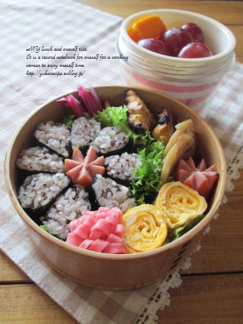 5 14 簡単花型飾りノリ巻のお弁当 Yuka Sレシピ