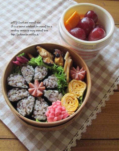 5 14 簡単花型飾りノリ巻のお弁当 Yuka Sレシピ