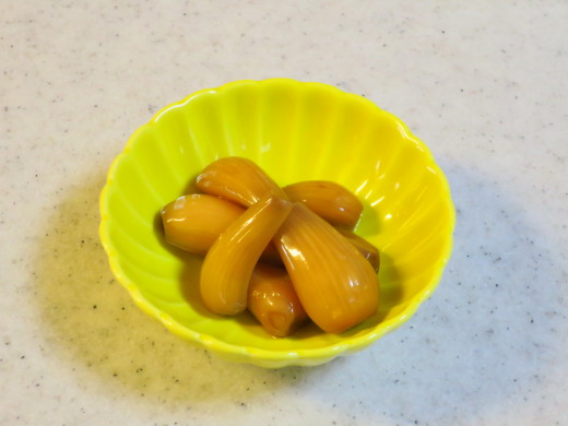 らっきょう漬け 酢しょう油味_d0031682_08010357.jpg