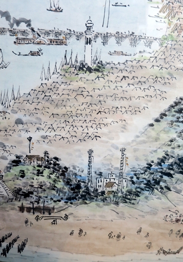 真作】掛軸 高橋五仙子 山里の風景 叙情豊かな山村風景画 日本画