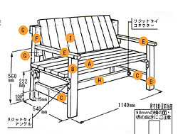 DIY でガーデンベンチ製作／つい座りたくなるベンチ・・・、が出来た！_a0282620_13201955.jpg