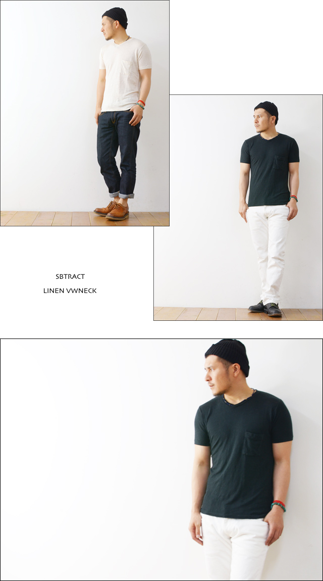 SBTRACT [サブトラクト] LINEN V-NECK /Tシャツ リネンVネックTシャツ [SBTS-L02V] MEN\'S_f0051306_19205651.jpg