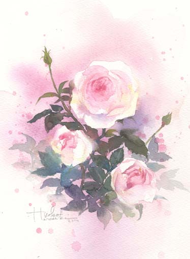 薔薇 水彩画 はるさき水彩画blog 薔薇 水彩画 はるさき水彩画blog