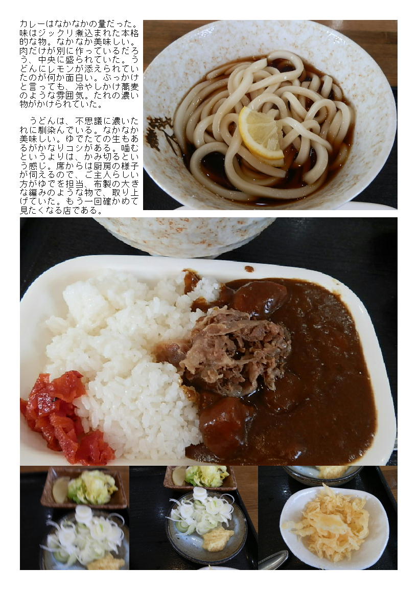 前橋で讃岐うどん うどん萩屋 カレーセット ぶっかけうどん 中年夫婦の外食