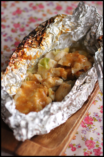 魚焼きグリルで簡単 鶏むね肉のガーリック味噌ホイル焼き ビジュアル系フード
