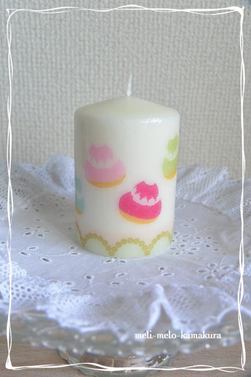 ◆デコパージュ*『CASPARI』LADUREEのプチシューキャンドル_f0251032_1120740.jpg