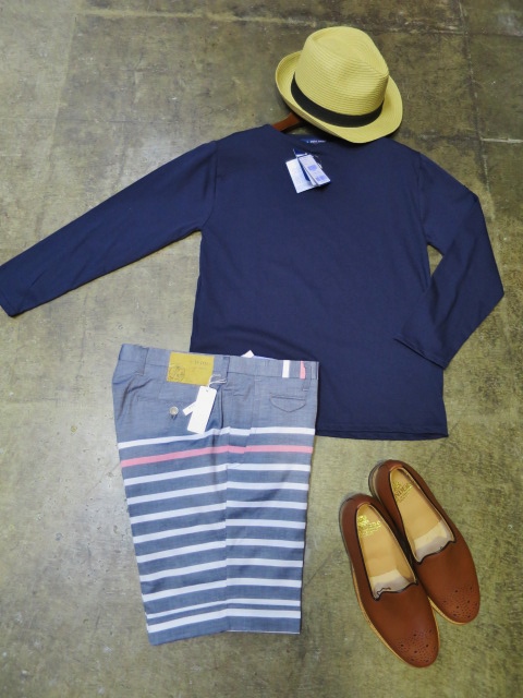 大人のTAILOR BORDER SHORTS 。。。By RING JACKET_d0152280_7584360.jpg