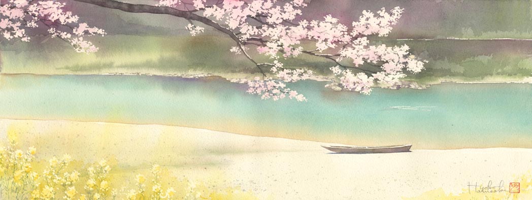 白い砂 水彩画_f0176370_17244683.jpg