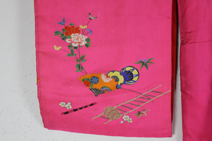 古布　木綿　絹　友禅 子供　着物　Silk Kids Yuuzen Japanese antique textile_c0325097_17155949.jpg