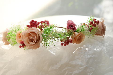 花冠 かすみ草を使って_a0136507_18202617.jpg