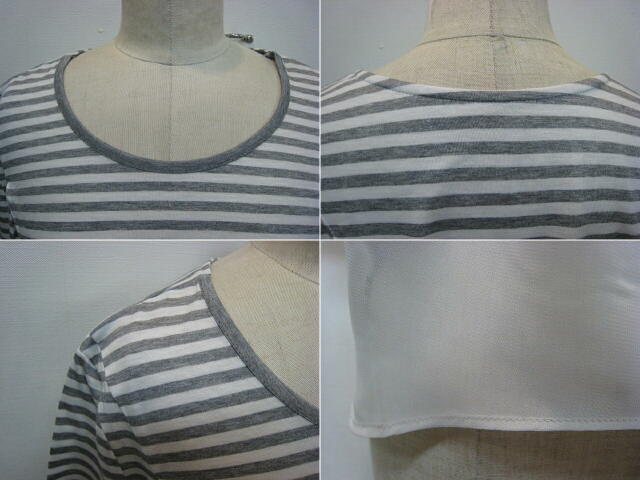 ｃｌｏｃｈｅ （ クロッシェ ）　シフォン切り替えボーダーＴＯＰＳ  ＧＲＡＹ_a0089359_17212567.jpg