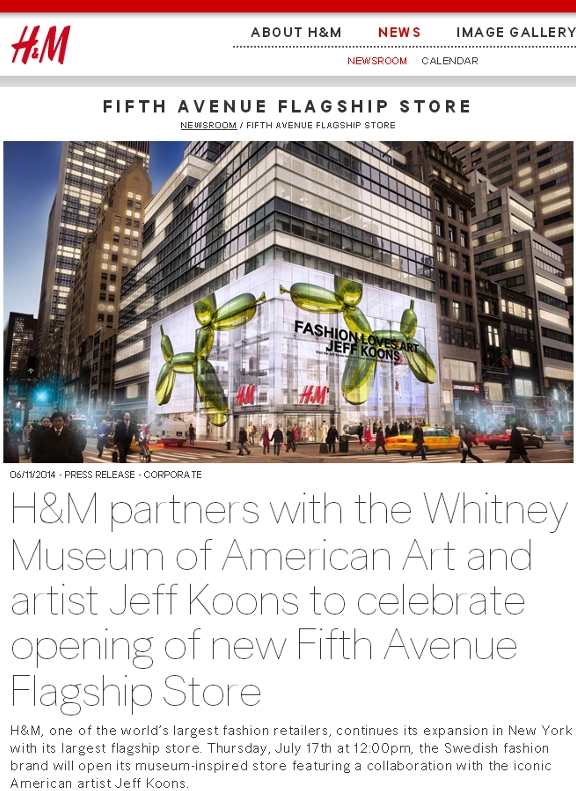 Jeff Koons×H&Mコラボによる美術館っぽい巨大旗艦店がNYにオープン予定?! Fashion Loves Art_b0007805_20254799.jpg