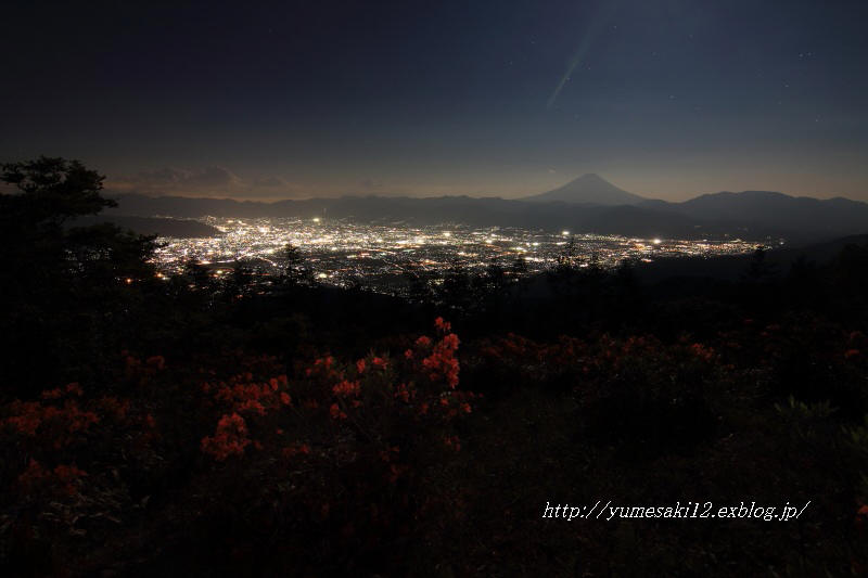 甘利山の夜景とツツジ 6月13日 富士山大好き 写真は最高 甘利山の夜景とツツジ 6月13日 富士山大好き 写真は最高