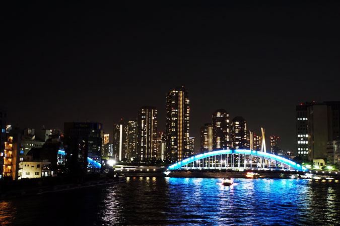 隅田川　永代橋と清洲橋の夜景_a0263109_1311282.jpg