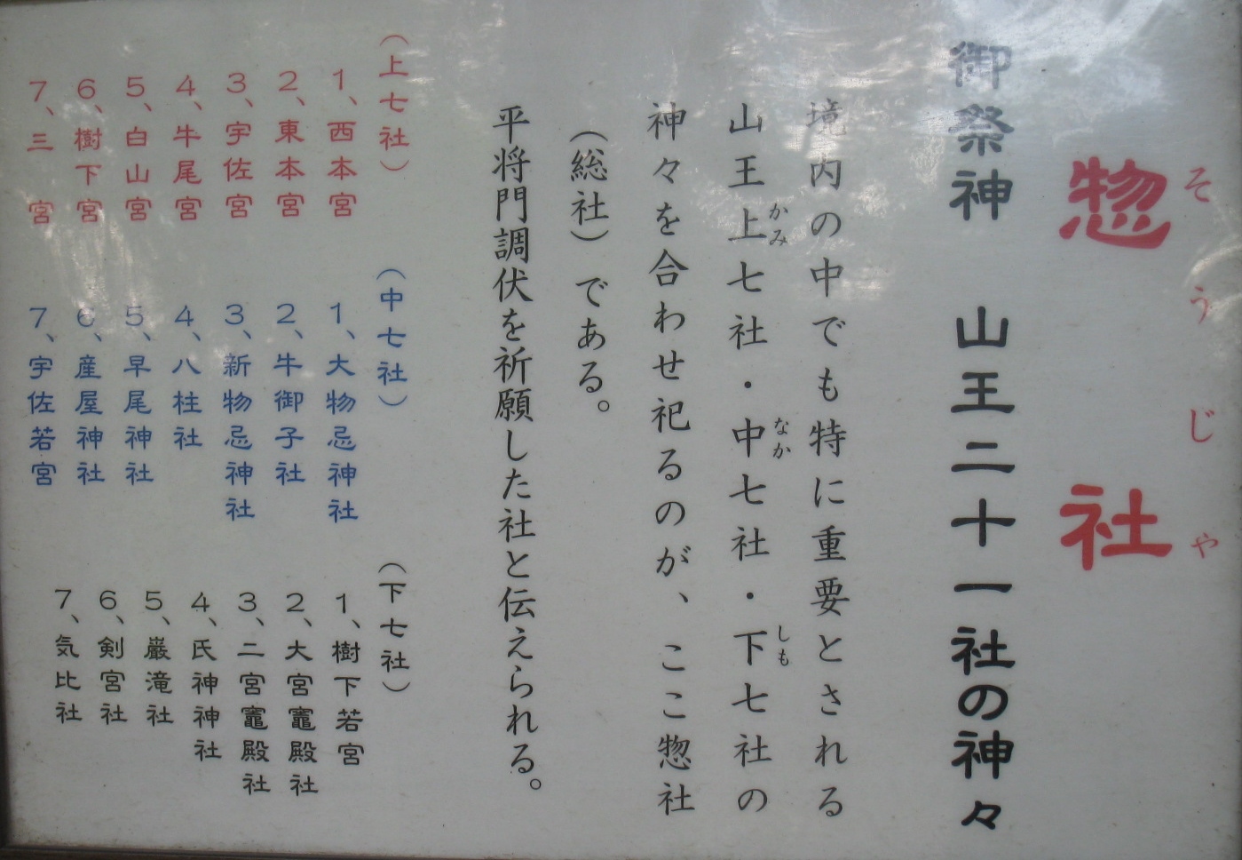 日吉大社大年表 日吉大社大年表