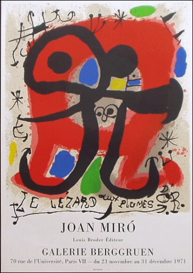 ジョアン・ミロのポスター「Galerie Berggruen」（1971） : ガレリア 