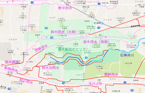 鈴木用水(玉川上水鈴木新田分水)(1)田無用水との分岐点から鈴木稲荷まで_c0163001_11123775.jpg