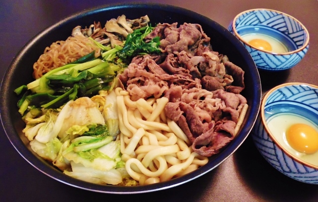 フライパンすき焼きうどん入りバージョン 水は方円の器に随う