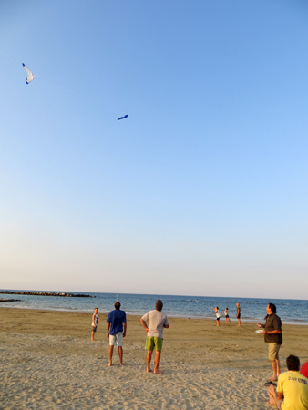 凧揚がる海で夕食初泳ぎ_f0234936_18575148.jpg