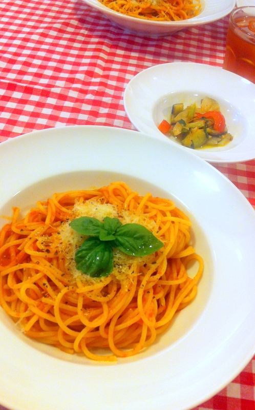 ハッピークッキング・・・スパゲッティポモドーロ　＆　カポナータ_f0141419_10074116.jpg