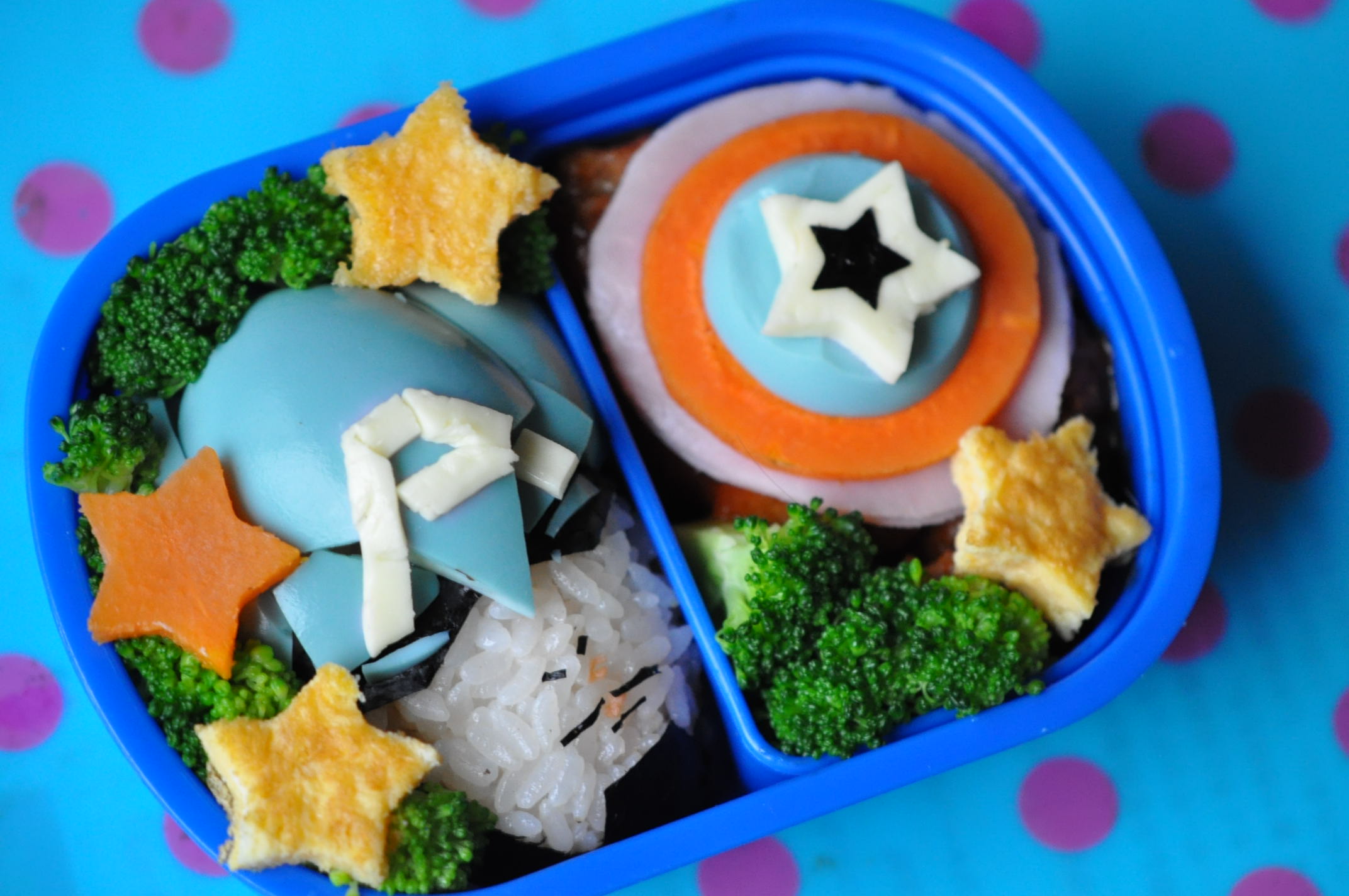 キャラ弁 ディスク ウォーズ アベンジャーズのキャプテンアメリカ Harry S Labo キャラ弁 ディスク ウォーズ アベンジャーズのキャプテンアメリカ Harry S Labo