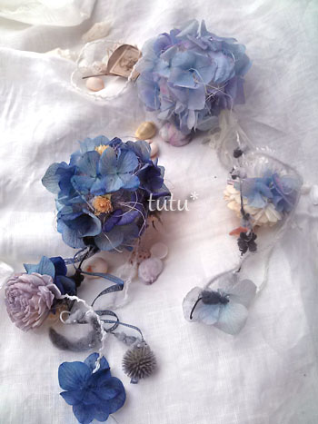 夏色のボールリース～tutu*の夏花飾り展in ＋zucca_d0159358_22243271.jpg