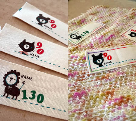 W Note さんのプリントタグをサイズタグで可愛くアレンジ お客様の作品 オリジナルステンシルとアイロンシートのお店 Chibi Kuro ちび くろ