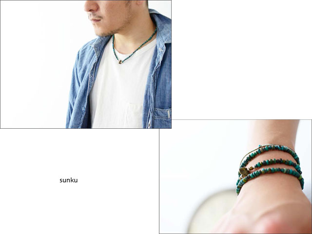 Sunku 39 [サンク] TURQUOIS BEADS NECKLESS&BRACELETターコイズビーズアンクレット＆ブレスレット[SK-024]_f0051306_21405234.jpg
