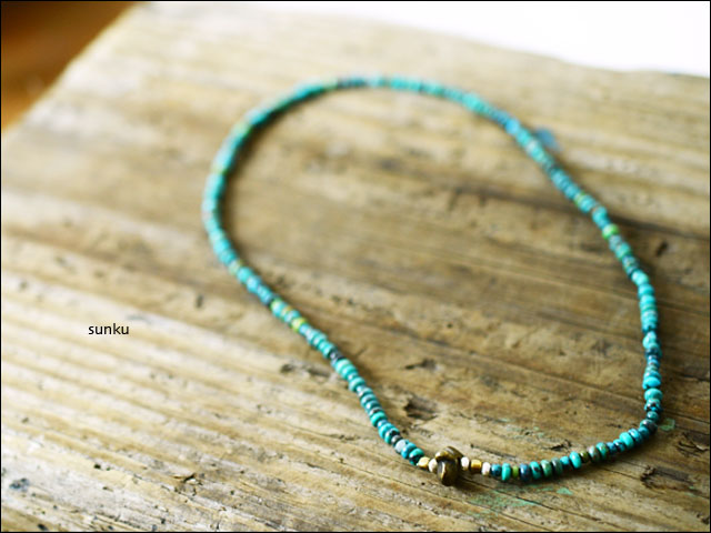 Sunku 39 [サンク] TURQUOIS BEADS NECKLESS&BRACELETターコイズビーズアンクレット＆ブレスレット[SK-024]_f0051306_21405482.jpg