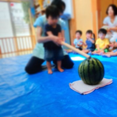 スイカ割りをしました♪7月22日の給食_c0293682_17462778.jpg