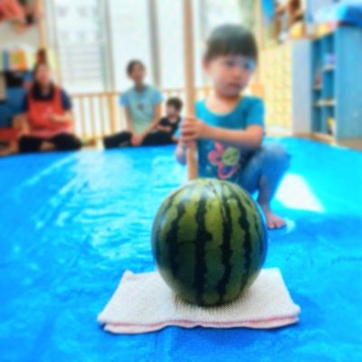 スイカ割りをしました♪7月22日の給食_c0293682_17462950.jpg
